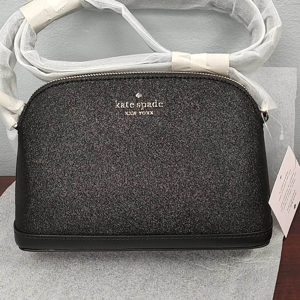 Kate Spade Black Tinsel Small Dome Crossbody